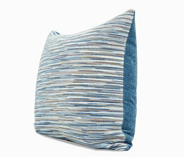 Large Modern Square Throw Pillows for Couch, Blue Modern Sofa