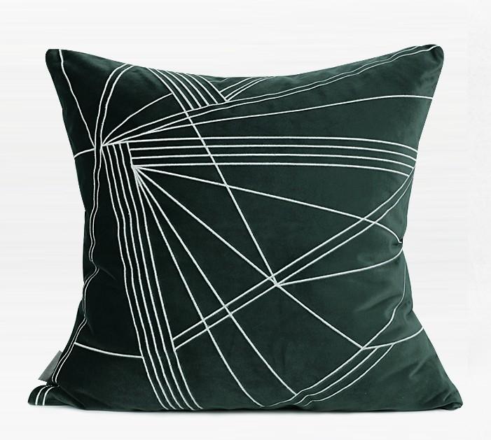 Dark green couch cheap pillows