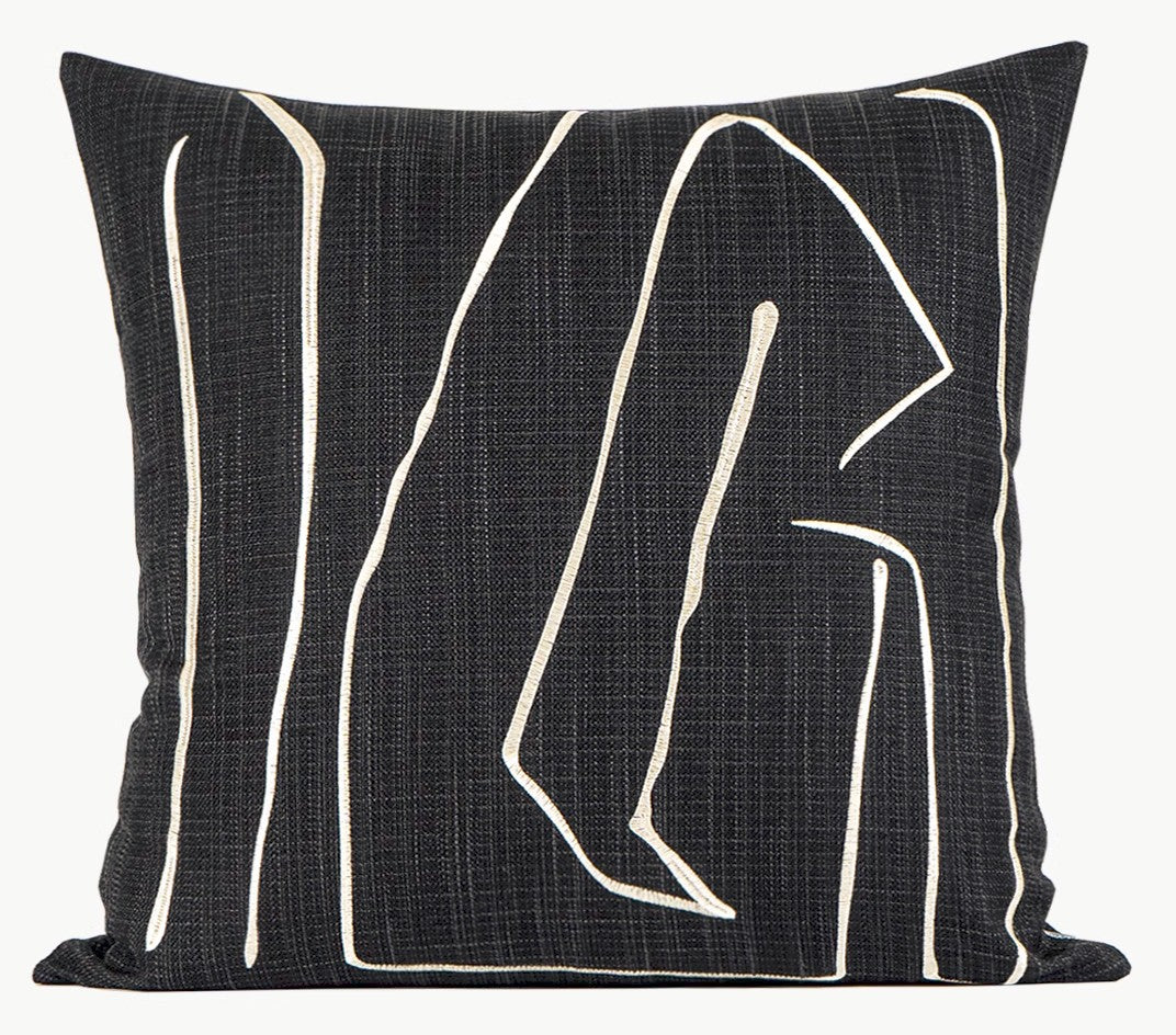 Modern Black Stripe Decorative Throw Pillow Cover Cushion Cover