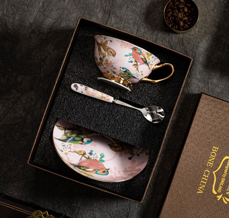 Silver Bone China Porcelain Tea Cup Set, Elegant Ceramic Coffee Cups, –  artworkcanvas