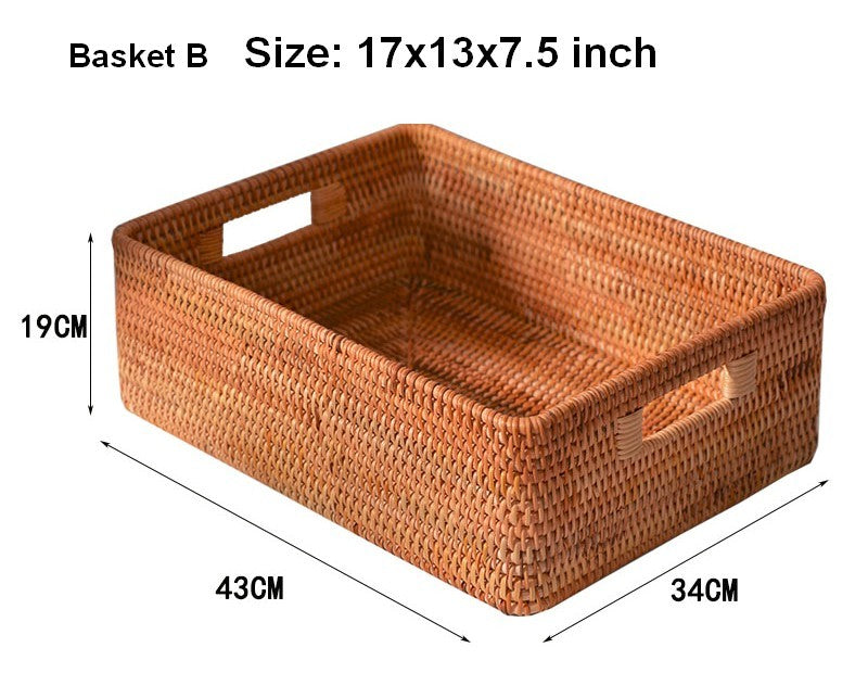 Extra Large Storage Baskets for Shelves, Wicker Rectangular