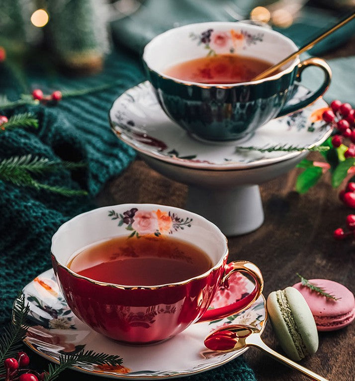 Elegant Purple Ceramic Cups, Unique Coffee Cup and Saucer in Gift Box –  artworkcanvas