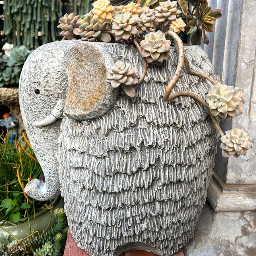Elephant Flower Pot, Modern Animal Statue for Garden Ornaments, Large