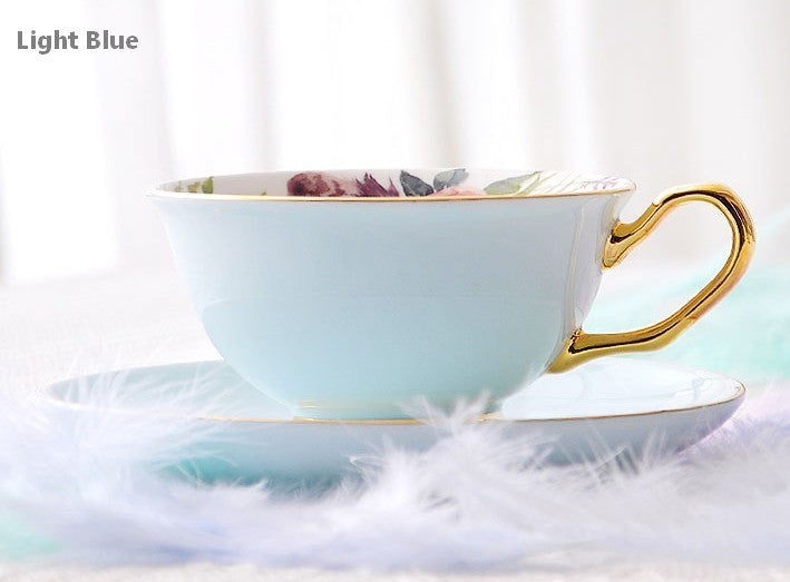 Royal Bone China Porcelain Tea Cup Set, Tea Cups and Saucers in