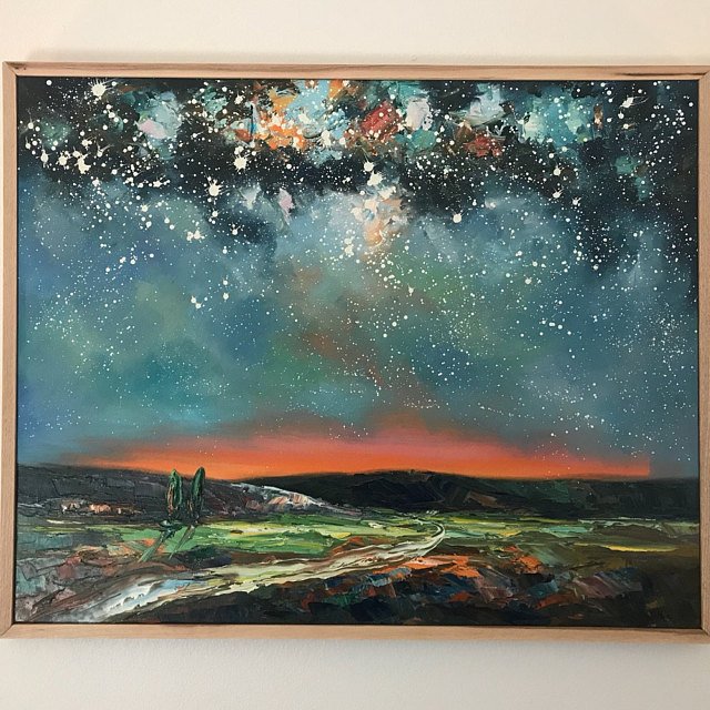 Buyer's Review on the Starry Night Painting Received, 32x40 inch