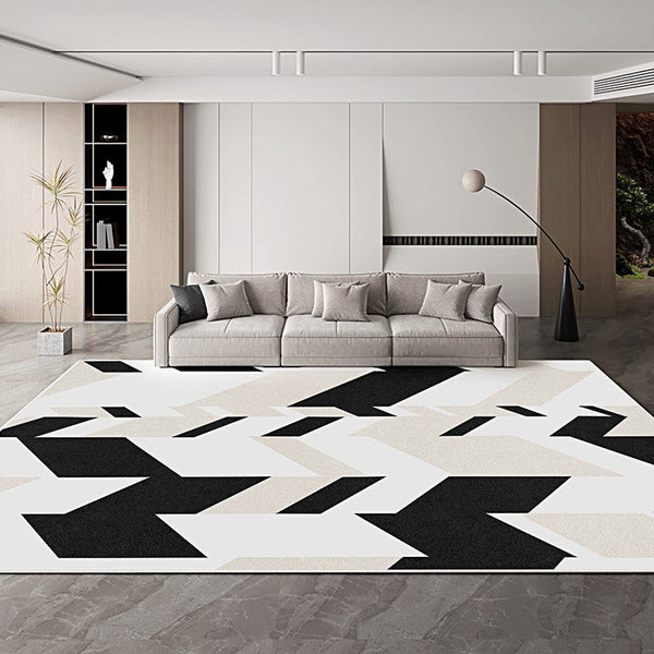 Abstract Contemporary Area Rugs for Bedroom, Large Modern Living Room Rugs, Geometric Modern Rugs for Dining Room-artworkcanvas