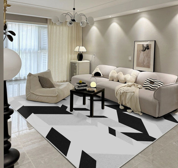 Living Room Modern Rugs, Modern Living Room Rug Placement Ideas, Contemporary Area Rugs for Bedroom-artworkcanvas