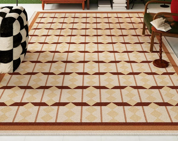 Abstract Geometric Modern Rugs, Dining Room Floor Carpets, Contemporary Modern Rugs for Bedroom, Mid Century Modern Rugs for Living Room-artworkcanvas