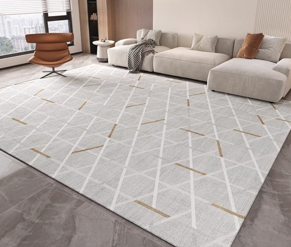 Abstract Area Rugs for Living Room, Geometric Contemporary Modern Rugs Next to Bed, Modern Rugs under Dining Room Table, Modern Carpets for Kitchen-artworkcanvas