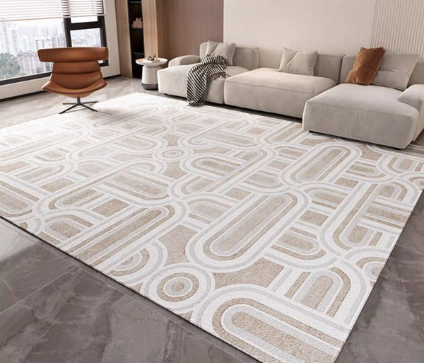 Abstract Large Modern Rugs for Bedroom, Living Room Abstract Gray Contemporary Modern Rugs, Geometric Modern Rug Placement Ideas for Dining Room-artworkcanvas