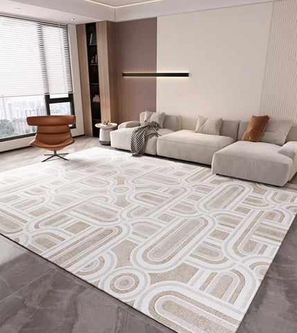 Abstract Large Modern Rugs for Bedroom, Living Room Abstract Gray Contemporary Modern Rugs, Geometric Modern Rug Placement Ideas for Dining Room-artworkcanvas