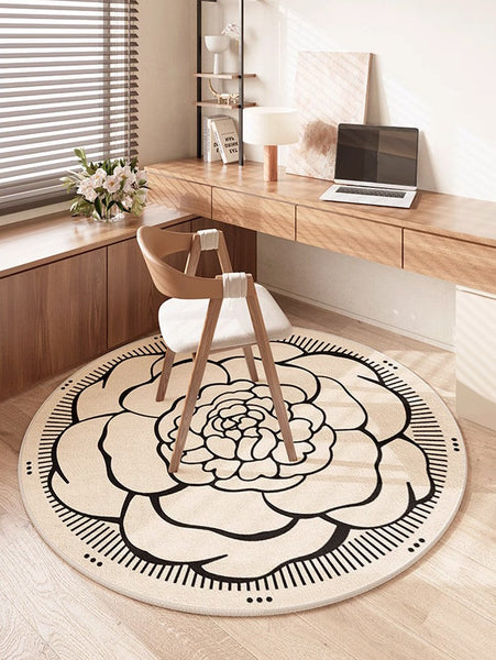 Modern Rug Ideas for Living Room, Bedroom Modern Round Rugs, Dining Room Contemporary Round Rugs, Circular Modern Rugs under Chairs-artworkcanvas