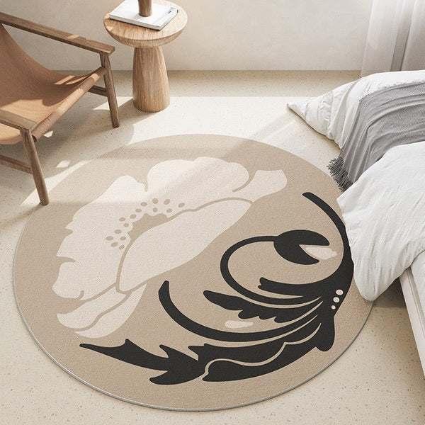 Bathroom Modern Round Rugs, Circular Modern Rugs under Coffee Table, Round Modern Rugs in Living Room, Round Contemporary Modern Rugs for Bedroom-artworkcanvas