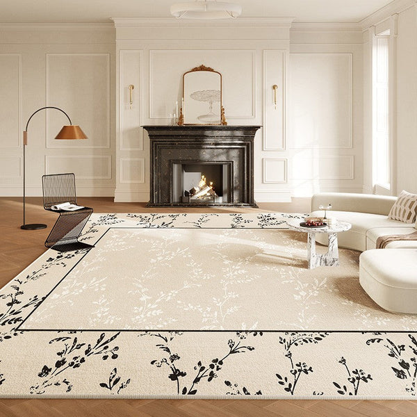 Large Modern Rugs for Sale, Dining Room Modern Rugs, Contemporary Floor Carpets for Living Room, Flower Pattern Geometric Modern Rugs in Bedroom-artworkcanvas