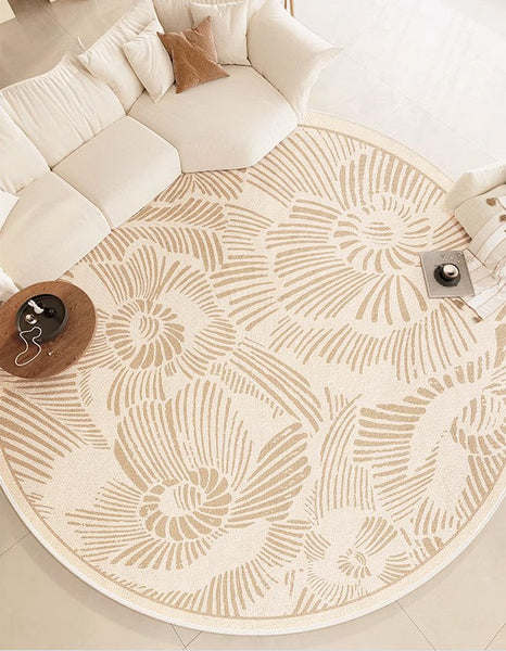 Dining Room Contemporary Round Rugs, Modern Rug Ideas for Living Room, Bedroom Modern Round Rugs, Circular Modern Rugs under Chairs-artworkcanvas