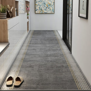 Long Hallway Runners, Extra Long Narrow Runner Rugs, Washable Entrance Hallway Grey Runners, Modern Long Hallway Runners, Kitchen Runner Rugs, Stain-resistant Non Slip Entryway Runner Rugs-artworkcanvas