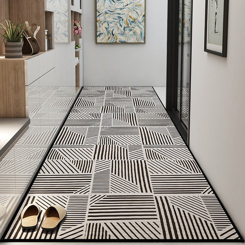 Entryway Runner Rugs, Extra Long Hallway Runners, Long Narrow Runner Rugs, Modern Long Hallway Runners, Non Slip Kitchen Runner Rugs, Entrance Hallway Grey Runners-artworkcanvas