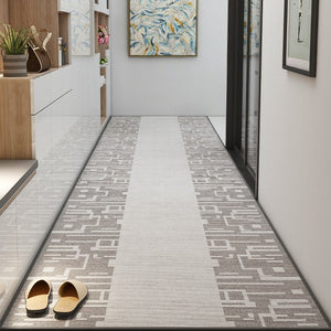 Light Grey Modern Long Hallway Runners, Stain-resistant Non Slip Entryway Runner Rug Ideas, Kitchen Runner Rugs, Extra Long Hallway Runners, Long Narrow Runner Rugs, Entrance Hallway Runners-artworkcanvas