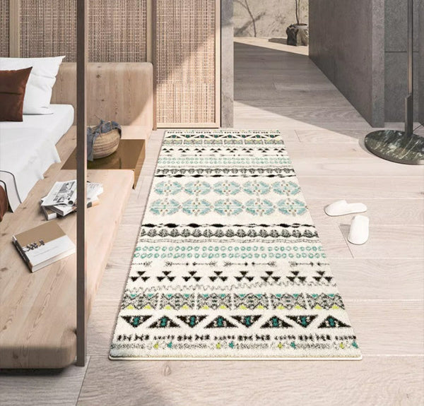 Hallway Runner Rugs, Contemporary Runner Rugs Next to Bed, Modern Runner Rugs for Entryway, Geometric Modern Rugs for Dining Room-artworkcanvas