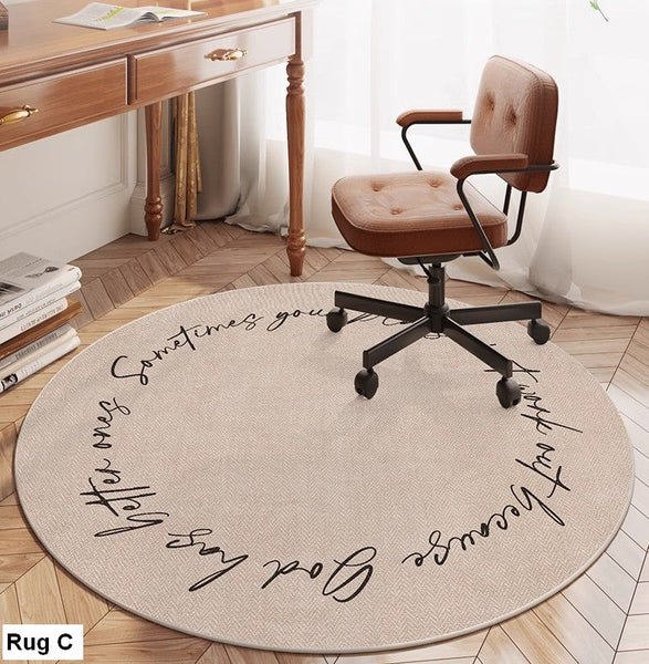 Round Rugs under Coffee Table, Geometric Modern Rug Ideas for Living Room, Circular Modern Rugs under Dining Room Table, Modern Round Rugs for Bedroom-artworkcanvas