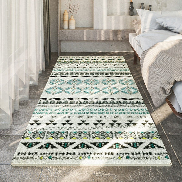 Hallway Runner Rugs, Contemporary Runner Rugs Next to Bed, Modern Runner Rugs for Entryway, Geometric Modern Rugs for Dining Room-artworkcanvas