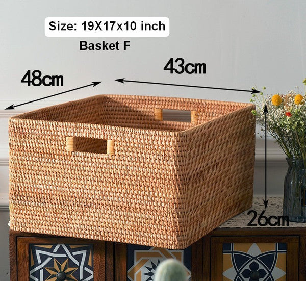 Laundry Storage Baskets, Rattan Storage Baskets for Kitchen, Storage Basket for Shelves, Kitchen Storage Basket, Storage Baskets for Bathroom-artworkcanvas