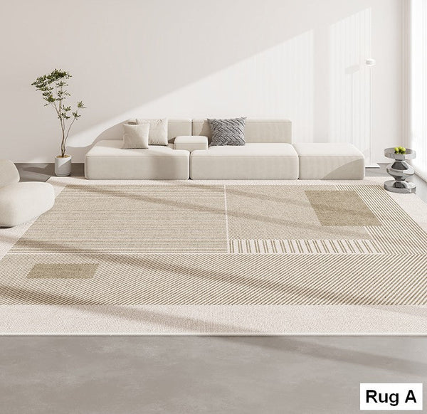 Geometric Modern Rug Placement Ideas for Dining Room, Abstract Contemporary Modern Rugs for Living Room, Extra Large Modern Rugs for Bedroom-artworkcanvas