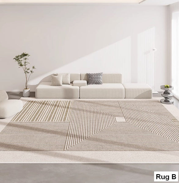 Geometric Modern Rug Placement Ideas for Dining Room, Abstract Contemporary Modern Rugs for Living Room, Extra Large Modern Rugs for Bedroom-artworkcanvas