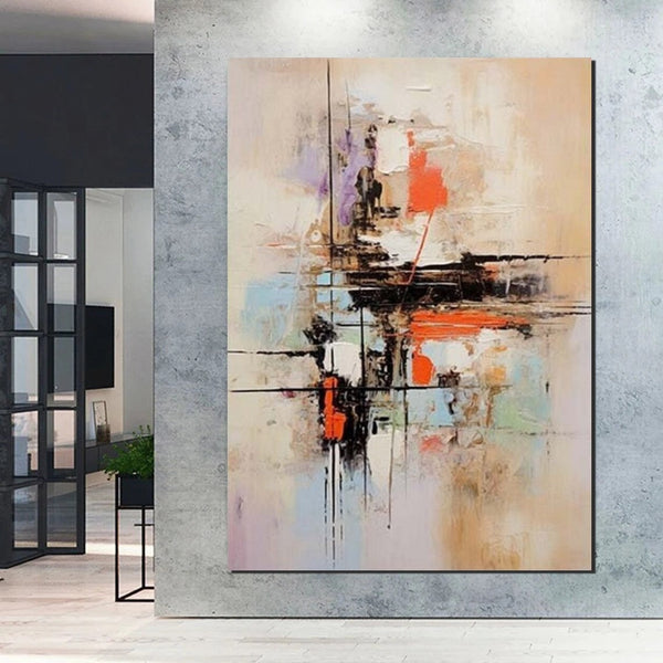 Large Acrylic Canvas Paintings, Simple Wall Art Ideas, Heavy Texture Painting, Bedroom Abstract Paintings, Modern Abstract Painting-artworkcanvas