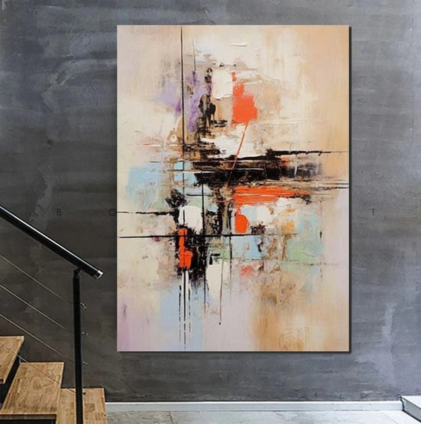 Large Acrylic Canvas Paintings, Simple Wall Art Ideas, Heavy Texture Painting, Bedroom Abstract Paintings, Modern Abstract Painting-artworkcanvas