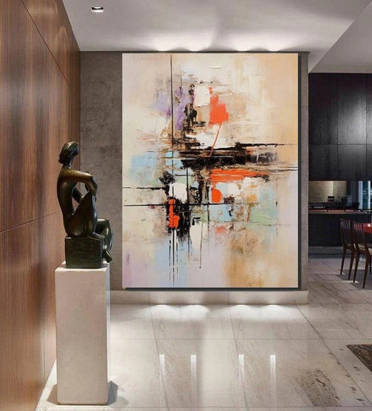 Large Acrylic Canvas Paintings, Simple Wall Art Ideas, Heavy Texture Painting, Bedroom Abstract Paintings, Modern Abstract Painting-artworkcanvas