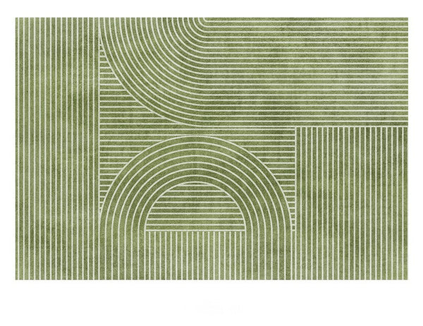 Dining Room Modern Rugs, Modern Living Room Rugs, Green Thick Soft Modern Rugs for Living Room, Contemporary Rugs for Bedroom-artworkcanvas