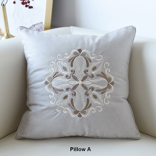 Modern Sofa Pillows, Flower Pattern Decorative Throw Pillows, Contemporary Throw Pillows, Large Decorative Pillows for Living Room-artworkcanvas