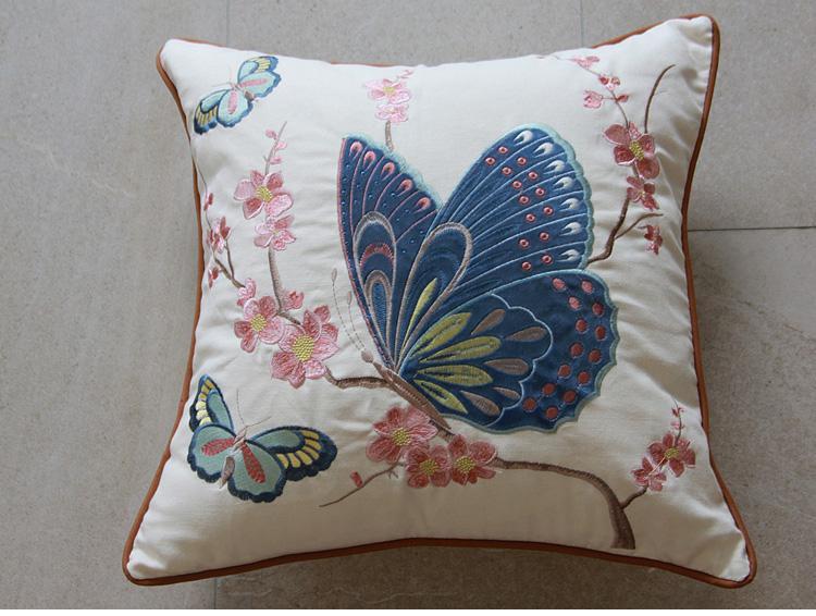 Butterfly Cotton and linen Pillow Cover, Decorative Throw Pillows for Living Room, Decorative Sofa Pillows-artworkcanvas