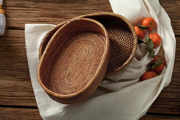 Indonesia Woven Storage Basket, Small Rattan Storage Basket, Kitchen Storage Basket, Storagey Basket for Pantry-artworkcanvas