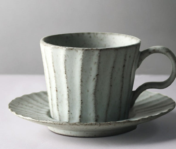 Unique Tea Cup and Saucer, Modern Tea Cup Set for Afternoon Tea, Handmade Pottery Coffee Cup, Creative Ceramic Coffee Cup with Saucer-artworkcanvas