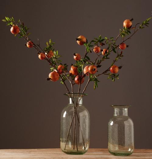 Rustic Artificial Large Pomegranate Fruit, Stem 36" Tall, Flower Arrangement-artworkcanvas