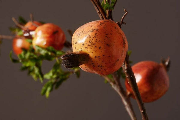 Rustic Artificial Large Pomegranate Fruit, Stem 36" Tall, Flower Arrangement-artworkcanvas