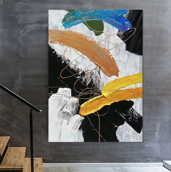 Palette Knife Paintings, Acrylic Paintings on Canvas, Bedroom Modern Wall Art Paintings, Abstract Painting for Living Room, Large Paintings Behind Sofa-artworkcanvas