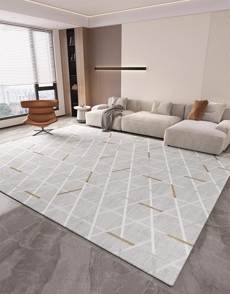 Abstract Area Rugs for Living Room, Geometric Contemporary Modern Rugs Next to Bed, Modern Rugs under Dining Room Table, Modern Carpets for Kitchen-artworkcanvas