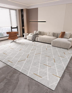 Abstract Area Rugs for Living Room, Geometric Contemporary Modern Rugs Next to Bed, Modern Rugs under Dining Room Table, Modern Carpets for Kitchen-artworkcanvas