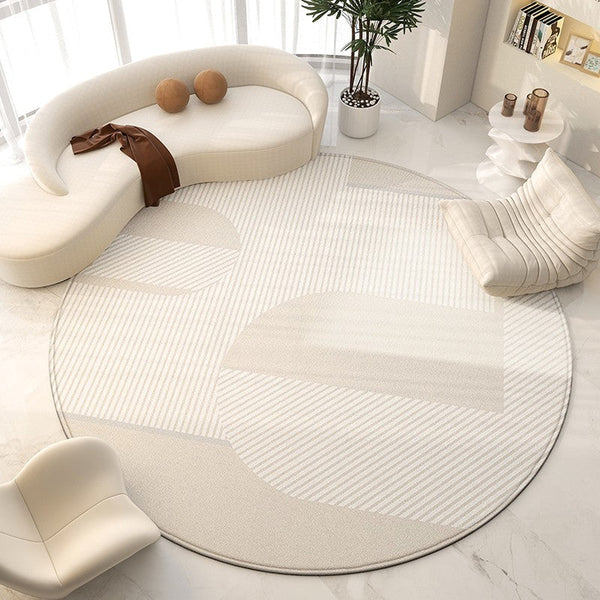 Bedroom Modern Round Rugs, Circular Modern Rugs under Chairs, Dining Room Contemporary Round Rugs, Geometric Modern Rug Ideas for Living Room-artworkcanvas