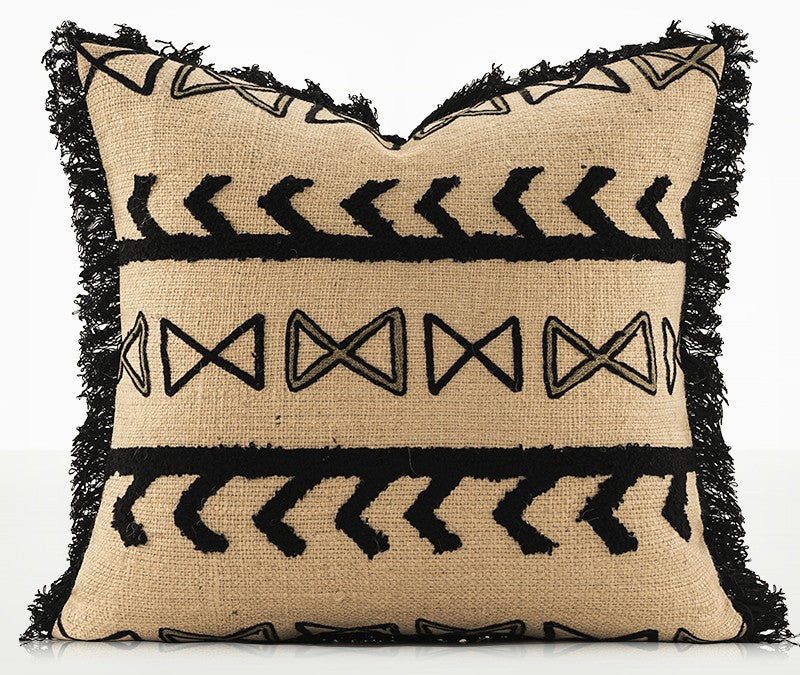 Ethnic Square Modern Throw Pillows for Couch, Contemporary Modern Sofa Pillows, Decorative Throw Pillows for Bedroom, Large Throw Pillow for Interior Design-artworkcanvas