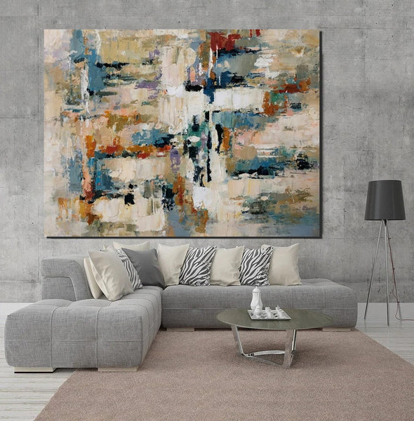 Extra Large Paintings, Acrylic Abstract Art, Modern Abstract Acrylic Painting, Living Room Wall Painting, Large Paintings for Living Room-artworkcanvas