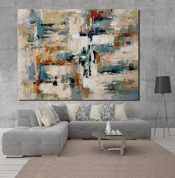 Extra Large Paintings, Acrylic Abstract Art, Modern Abstract Acrylic Painting, Living Room Wall Painting, Large Paintings for Living Room-artworkcanvas