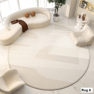 Large Modern Rugs for Living Room, Contemporary Modern Area Rugs for Bedroom, Geometric Round Rugs for Dining Room, Circular Modern Rugs under Chairs-artworkcanvas