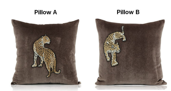 Modern Sofa Pillows, Contemporary Throw Pillows, Cheetah Decorative Throw Pillows, Decorative Pillows for Living Room-artworkcanvas