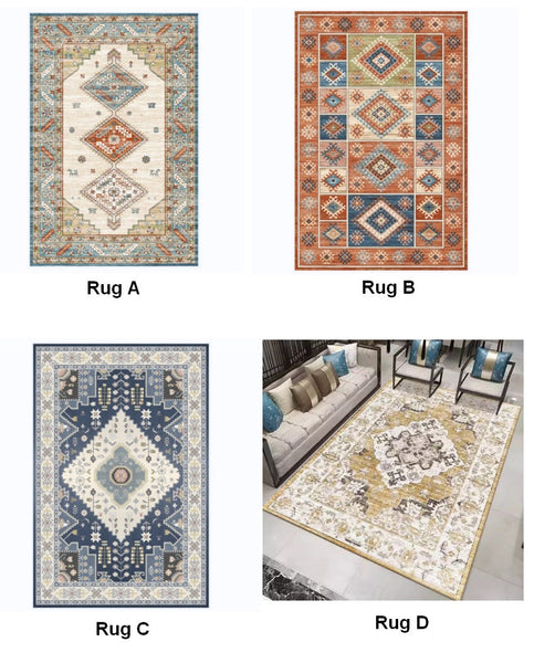 Vintage Area Rugs for Dining Room, Morocco Area Rugs for Living Room, Traditional Persain Rugs for Bedroom, Traditional Colorful Persian Rugs-artworkcanvas