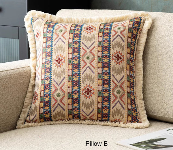 Bohemian Decorative Sofa Pillows for Living Room, Oriental Throw Pillow for Couch, Modern Geometric Decorative Throw Pillows for Bedroom-artworkcanvas