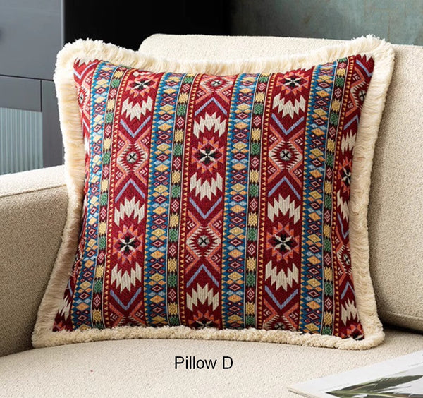 Bedroom Decorative Throw Pillows, Bohemian Decorative Sofa Pillows for Living Room, Extra Large Modern Geometric Pillows, Oriental Throw Pillow for Couch-artworkcanvas